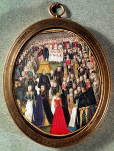 Cérémonie de Maundy élisabéthaine, vers 1560 (aquarelle sur vélin) - Lievine Teerlink